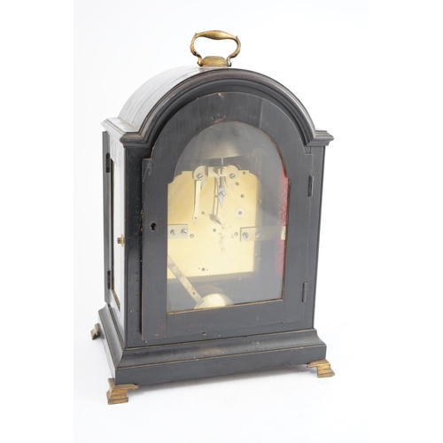 8 - Webster of London. A George III ebonised eight day bracket clock in plain arched case, the signed pa... 