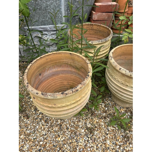 20 - A set of four Minos Italian style terracotta planters, height 35cm, depth 40cm, and a pair of simila... 