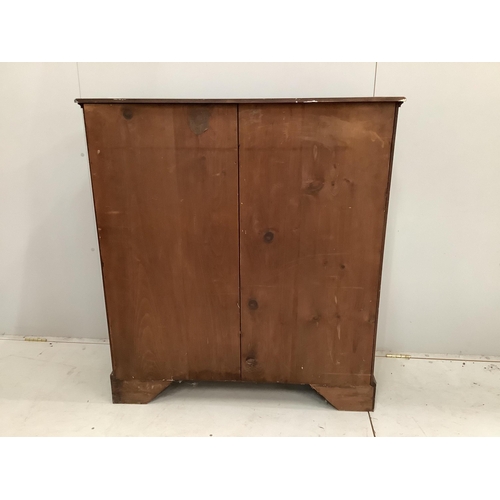 98 - An Edwardian and later walnut open bookcase, width 104cm, height 115cm. Condition - fair to good... 