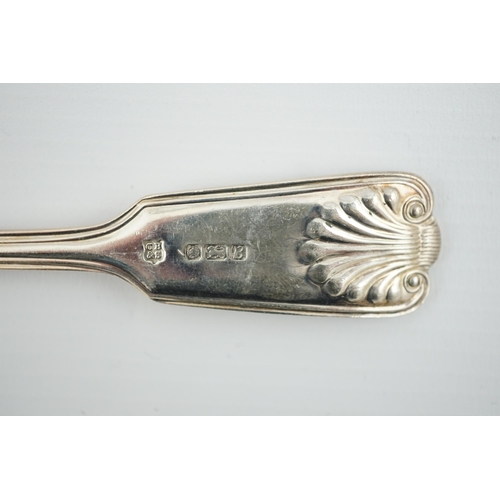 151 - A matched part canteen of modern silver fiddle, thread and shell pattern cutlery, by Roberts & Belk ... 