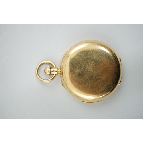 171 - A George V 18ct gold hunter minute repeating lever pocket watch, by Ashley & Sims of Clerkenwell, wi... 