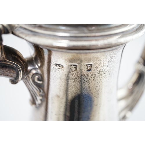 29 - An early George III silver coffee pot, by Gurney & Cook, of baluster form, London, 1761, height 27.5... 