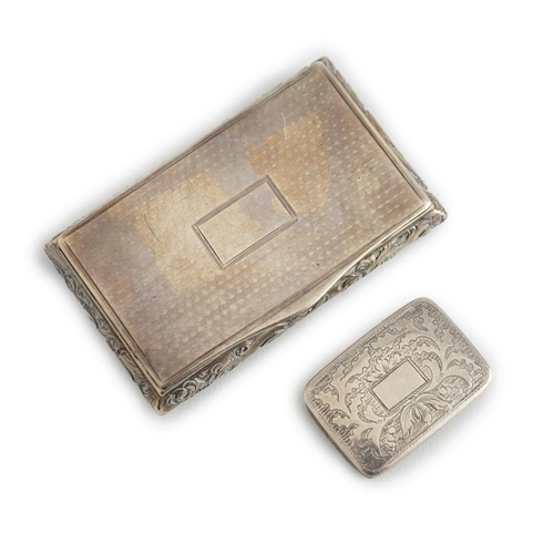 33 - An early Victorian silver rectangular snuff box, by Neustadt & Barnett, Birmingham, 1840, 69mm, toge... 