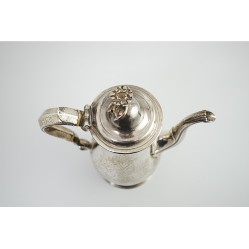 37 - A George III silver coffee pot, by Daniel Smith & Robert Sharp, of baluster form, with later? chased... 