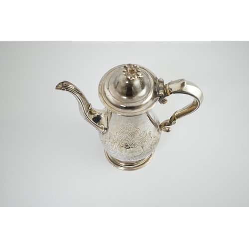 37 - A George III silver coffee pot, by Daniel Smith & Robert Sharp, of baluster form, with later? chased... 