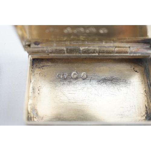 39 - A George IV silver snuff box, with engraved initials, Thomas Shaw?, Birmingham, 1826, 54mm, together... 