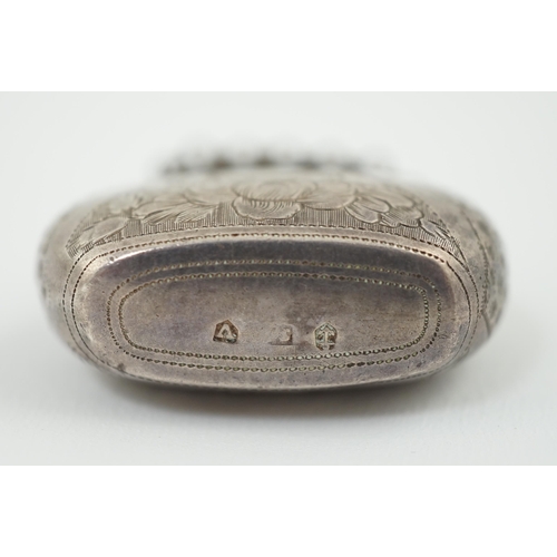 44 - A late George III silver novelty vinaigrette, modelled as a basket/purse, by Samuel Pemberton, with ... 