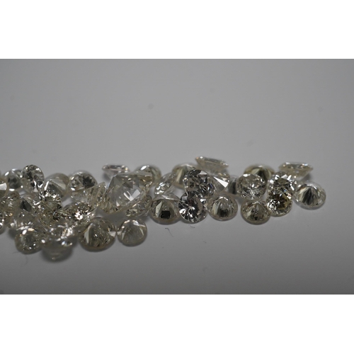 476 - A quantity of assorted unmounted round brilliant cut diamonds, total weight approximately 7.52ct, th... 