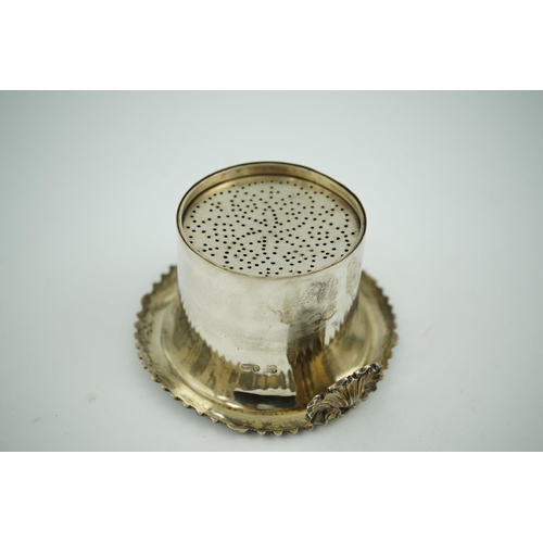 50 - A William IV silver wine funnel, by The Barnards, with gadrooned border, engraved inscription and fl... 