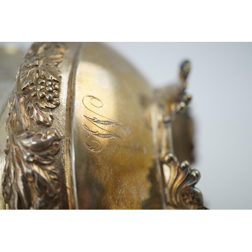 53 - A George IV provincial silver cream jug and sugar bowl, by John Walton, both embossed with band of f... 