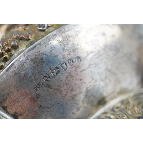 53 - A George IV provincial silver cream jug and sugar bowl, by John Walton, both embossed with band of f... 