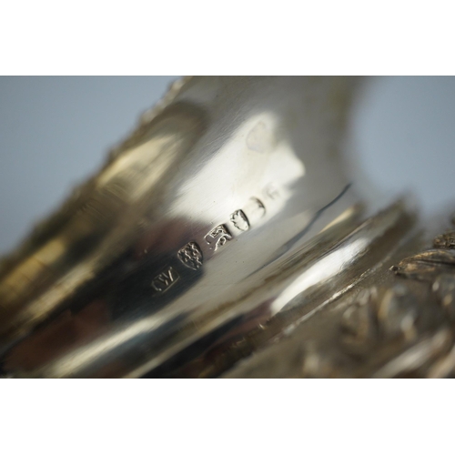 53 - A George IV provincial silver cream jug and sugar bowl, by John Walton, both embossed with band of f... 