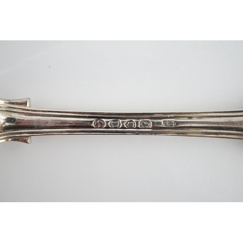 97 - A set of six Victorian silver fiddle, thread and shell pattern table forks, by Henry John Lias and J... 