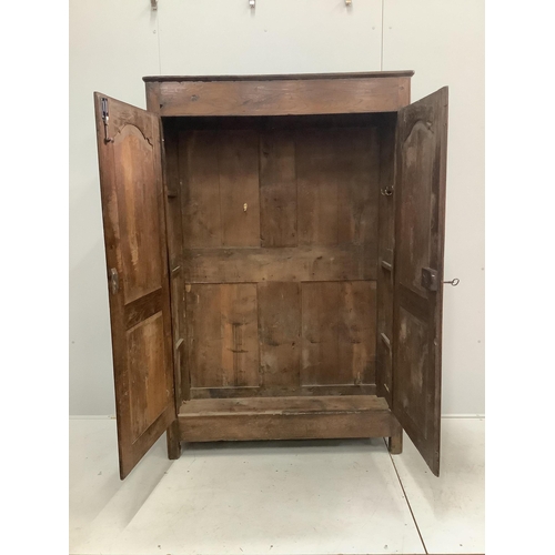 1015 - An 18th century Normandy oak armoire, width 122cm, depth 40cm, height 187cm. Condition - fair