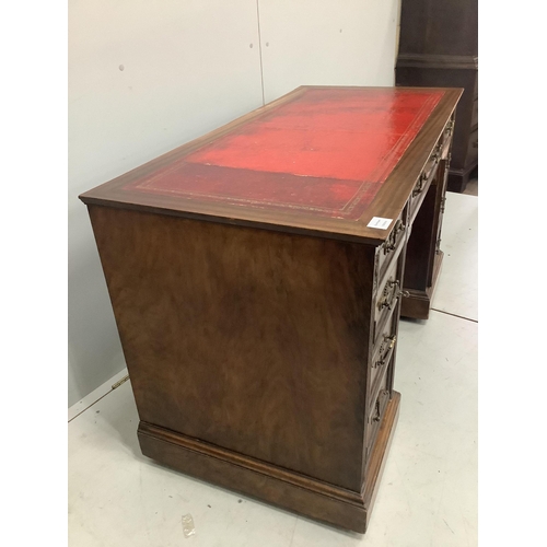 1020 - A late Victorian mahogany kneehole desk, width 120cm, depth 59cm, height 74cm. Condition - fair... 