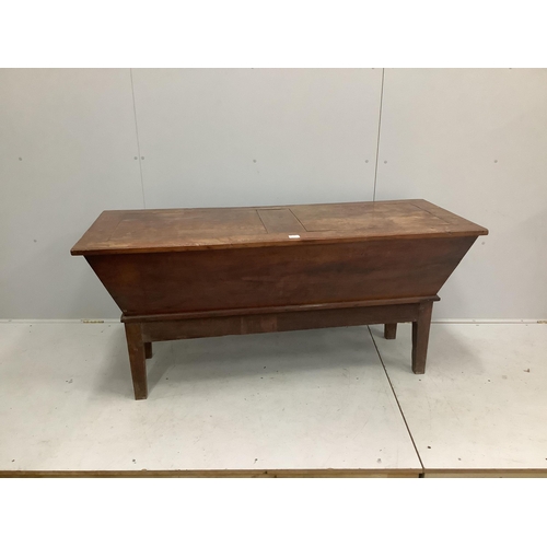 1028 - A fruitwood dough bin, c.1800, width 157cm, depth 63cm, height 72cm. Condition - fair