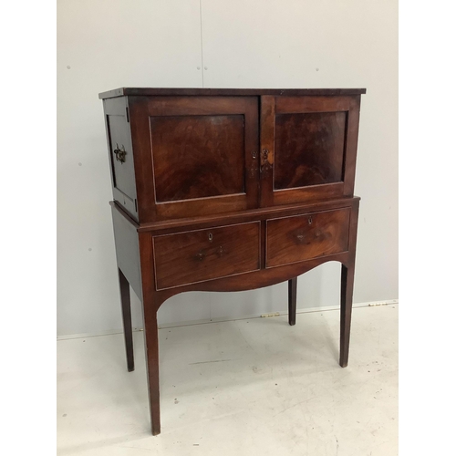 1070 - A George III collectors cabinet on stand, satinwood drawer fronts, ebony drawer linings, width 93cm,... 