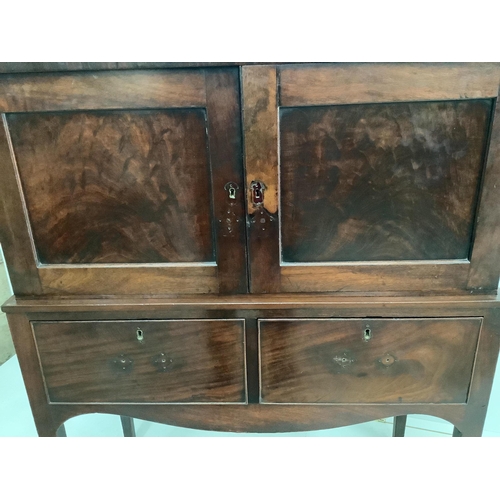 1070 - A George III collectors cabinet on stand, satinwood drawer fronts, ebony drawer linings, width 93cm,... 