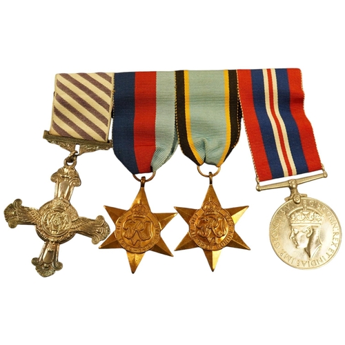 2177 - A DFC medal group with an Air Crew Europe star in a display case. Condition - good