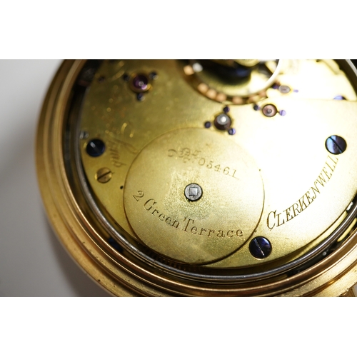 171 - A George V 18ct gold hunter minute repeating lever pocket watch, by Ashley & Sims of Clerkenwell, wi... 