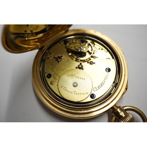 171 - A George V 18ct gold hunter minute repeating lever pocket watch, by Ashley & Sims of Clerkenwell, wi... 