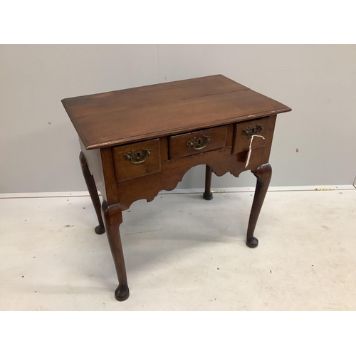 122 - A George III and later oak lowboy, width 76cm, depth 48cm, height 72cm. Condition - fair