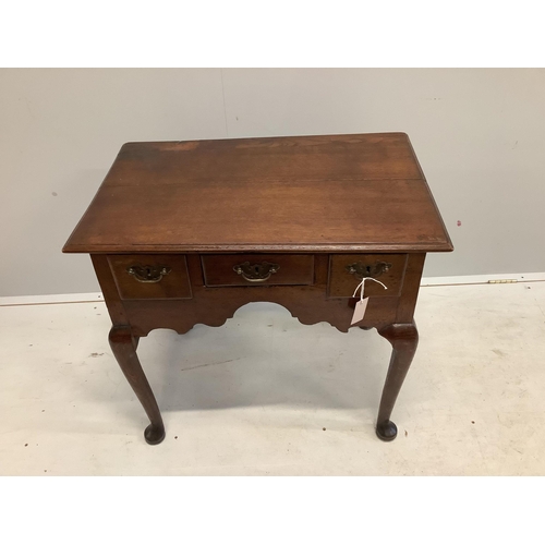 122 - A George III and later oak lowboy, width 76cm, depth 48cm, height 72cm. Condition - fair