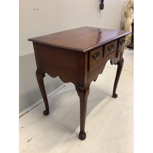 122 - A George III and later oak lowboy, width 76cm, depth 48cm, height 72cm. Condition - fair