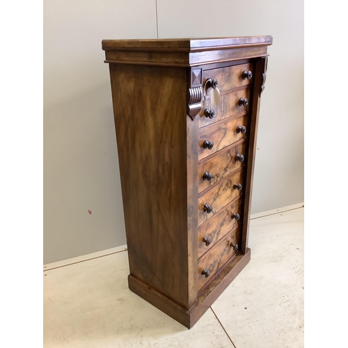 126 - A Victorian walnut Wellington chest, width 52cm, depth 37cm, height 108cm. Condition - fair to good... 
