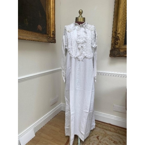 161 - A vintage cotton night gown, a John Lewis night gown and over dressing gown with lace trim, plus mix... 