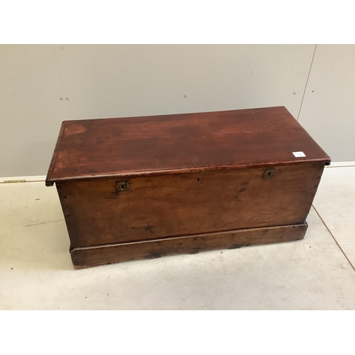 75 - A Victorian stained hardwood trunk, width 102cm, depth 44cm, height 46cm. Condition - fair