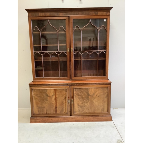 1010 - A George III mahogany bookcase, width 152cm, depth 47cm, height 203cm. Condition - fair to good... 