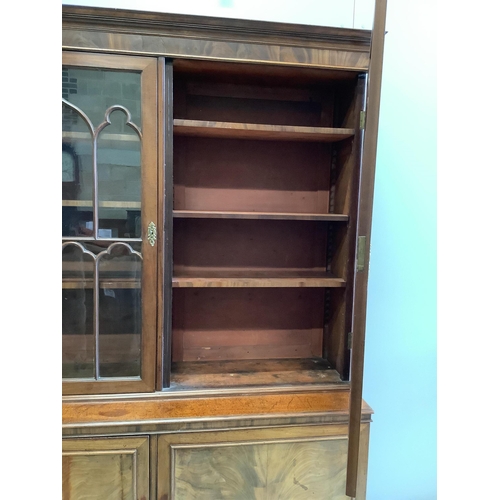 1010 - A George III mahogany bookcase, width 152cm, depth 47cm, height 203cm. Condition - fair to good... 