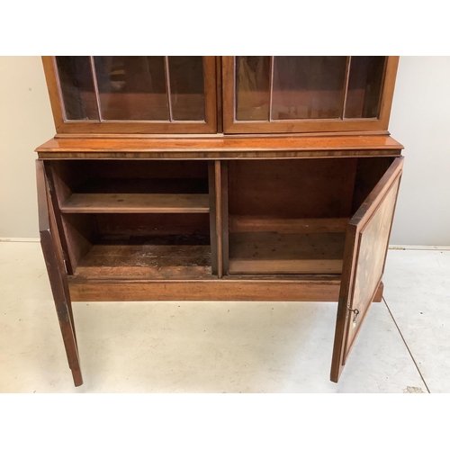 1010 - A George III mahogany bookcase, width 152cm, depth 47cm, height 203cm. Condition - fair to good... 