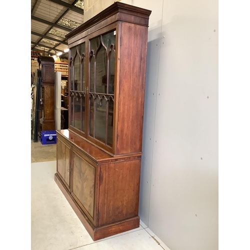 1010 - A George III mahogany bookcase, width 152cm, depth 47cm, height 203cm. Condition - fair to good... 