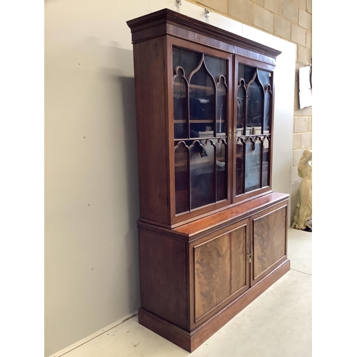 1010 - A George III mahogany bookcase, width 152cm, depth 47cm, height 203cm. Condition - fair to good... 