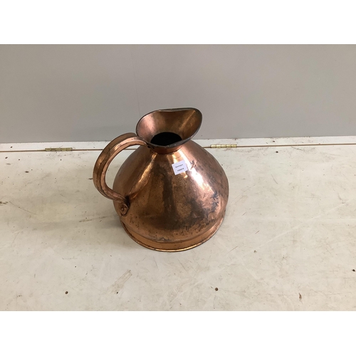 1061 - A Victorian copper measure, height 40cm. Condition - fair