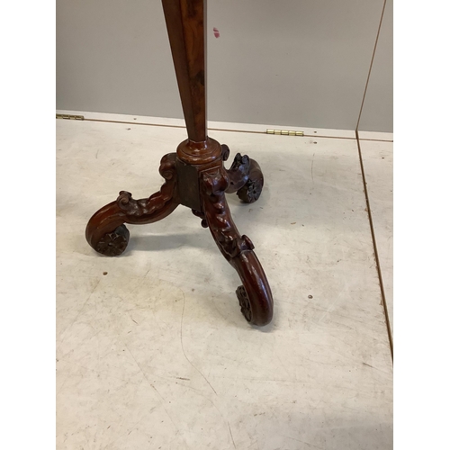 1079 - A William and Mary Anglo-Dutch burr walnut and walnut torchere, height 94cm. Condition - fair