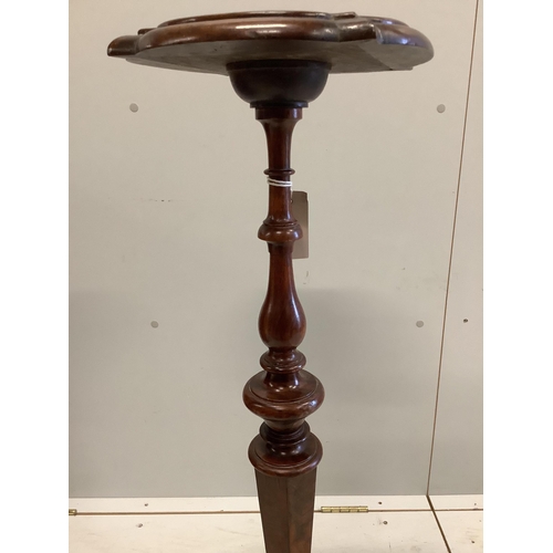 1079 - A William and Mary Anglo-Dutch burr walnut and walnut torchere, height 94cm. Condition - fair