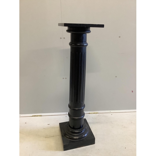 1101 - A Victorian ebonised wood pedestal, height 103cm. Condition - fair to good