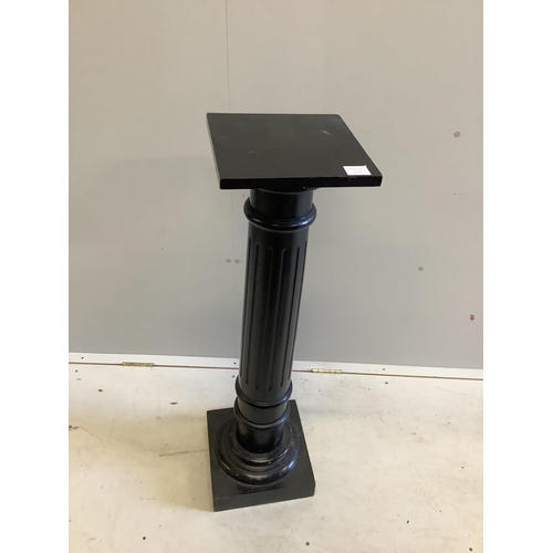 1101 - A Victorian ebonised wood pedestal, height 103cm. Condition - fair to good