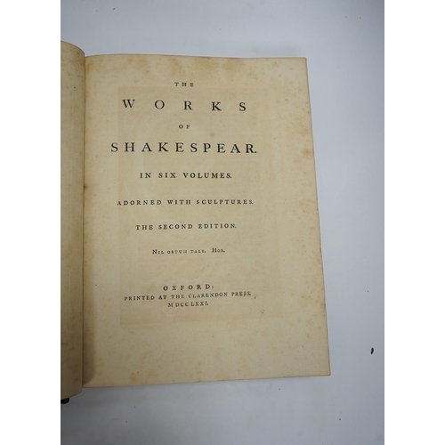 2066 - ° ° Shakespeare, William - The Works of Shakespear (sic) in six volumes. Adorned with Sculptures. (E... 