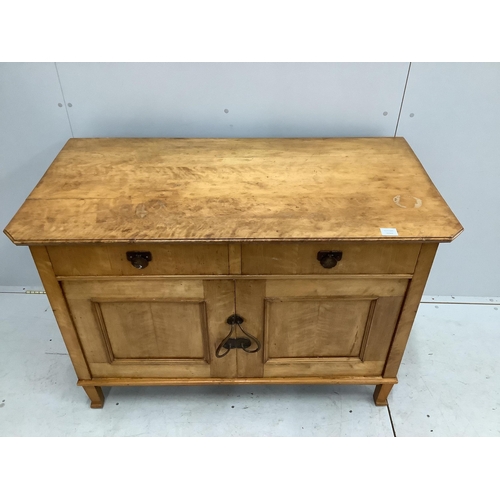 10 - A Swedish Arts and Crafts birch commode, width 120cm, depth 61cm, height 83cm. Condition - fair... 