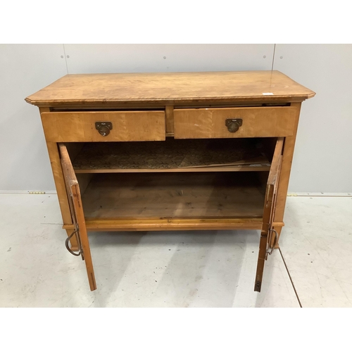 10 - A Swedish Arts and Crafts birch commode, width 120cm, depth 61cm, height 83cm. Condition - fair... 