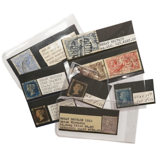 1034 - Nine stamps including Penny Blues and Penny Blacks