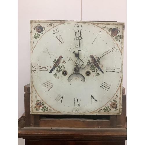 16 - An early 19th century oak and mahogany banded eight day longcase clock, height 206cm. Condition - po... 