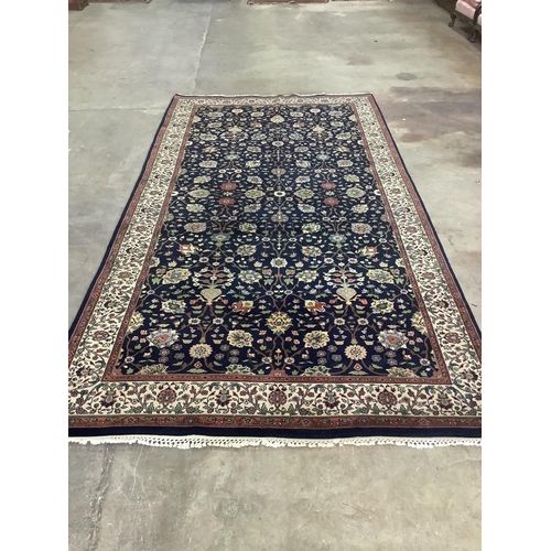 18 - A Bijar design blue ground carpet, 364 x 188cm. Condition - good