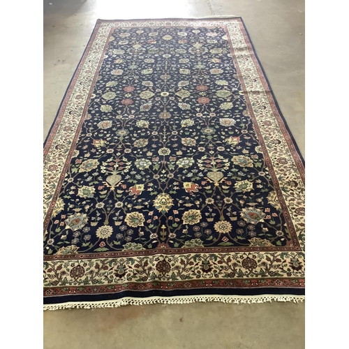 18 - A Bijar design blue ground carpet, 364 x 188cm. Condition - good