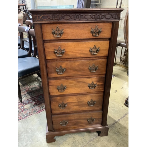 33 - An Edwardian mahogany Wellington chest, width 58cm, height 114cm. Condition - fair to good