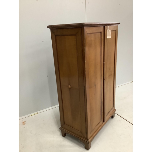 35 - An early 20th century walnut office cabinet fitted with nine deep drawers, width 61cm, height 106cm.... 